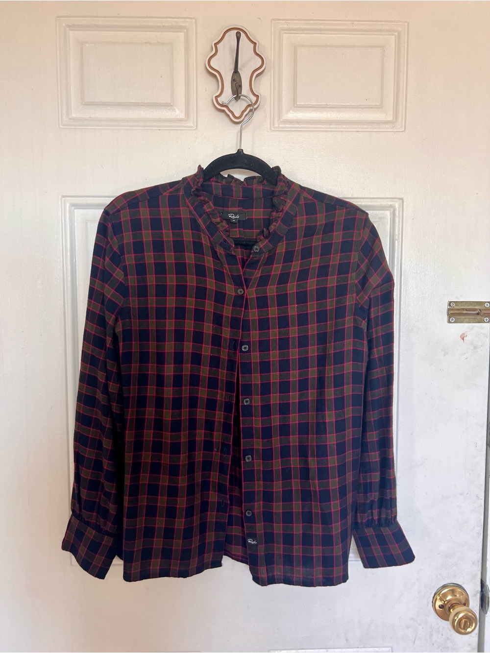 Rails | Plaid Ruffle Neck Top